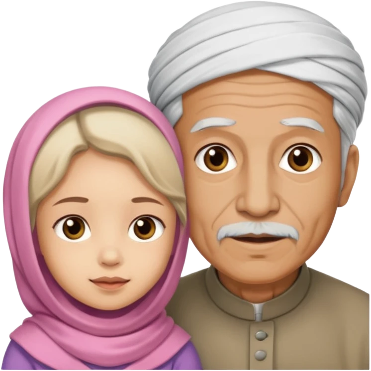 Old Muslim man with little girl emoji