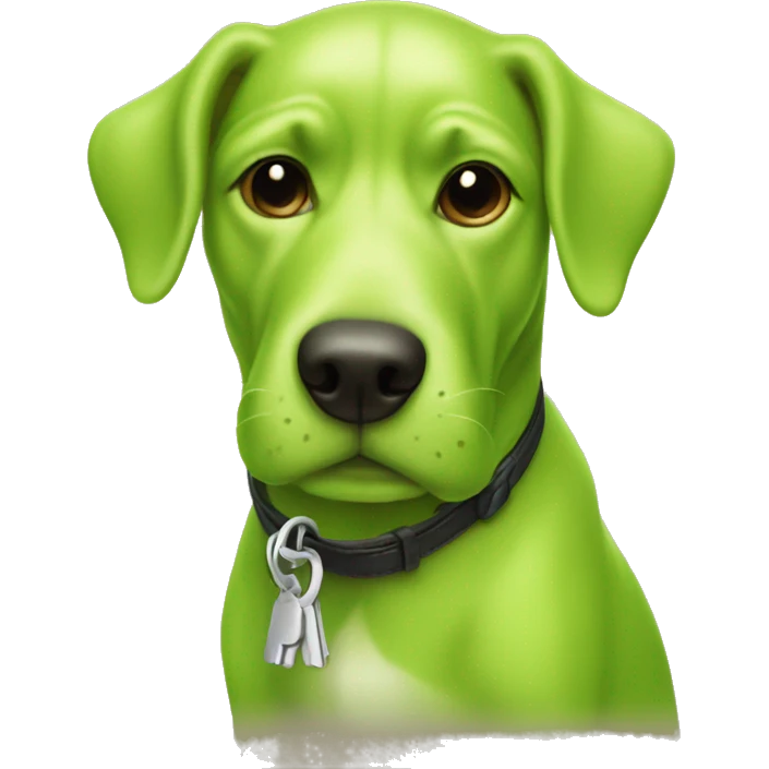 Key lime green dog emoji