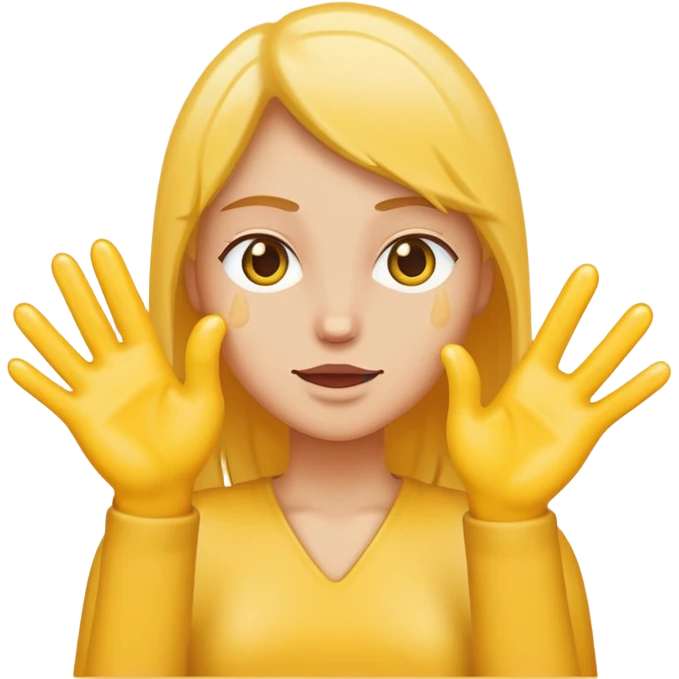 Yellow fingers in pussy while it squirts emoji