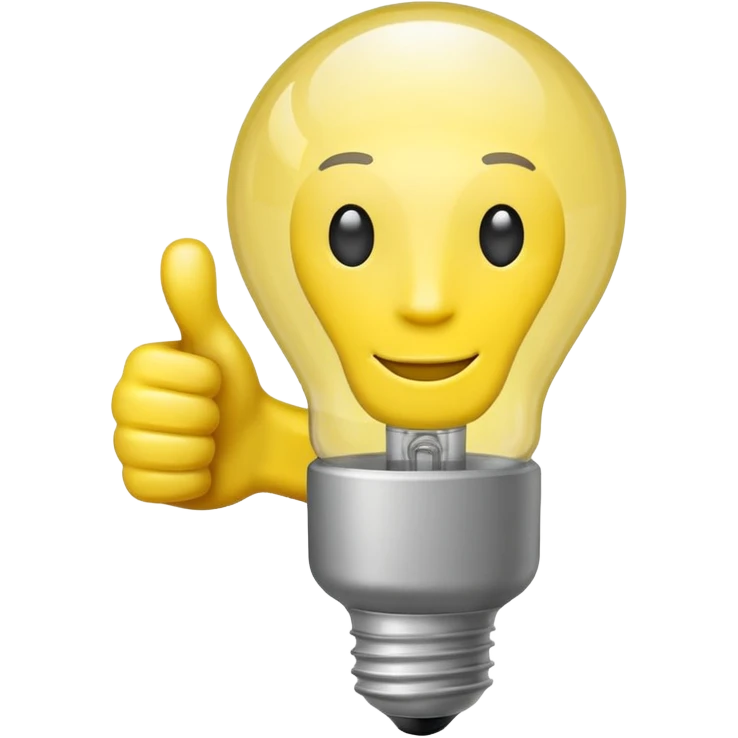 thumbs up and light bulb emoji