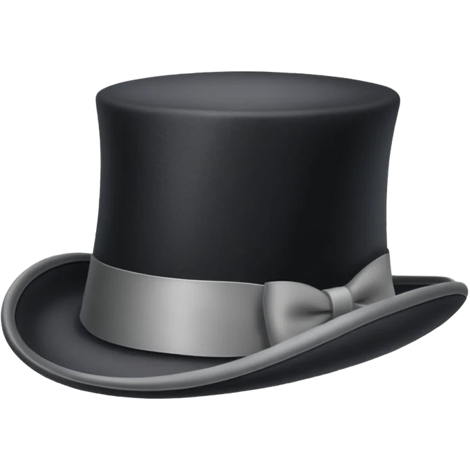 black top hat with gray ribbon emoji