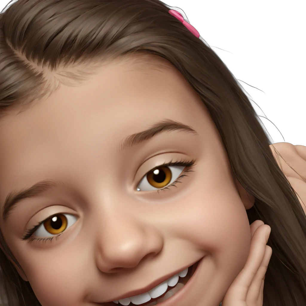 smiling girl with brown hair emoji