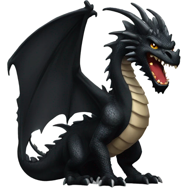 angry black dragon full body emoji