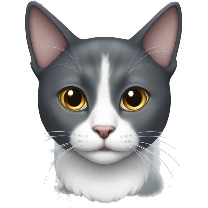 Dark grey and white cat emoji