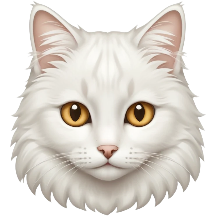 Snowy white Norwegian forest cat with almond-shaped eyes and bushy tail emoji