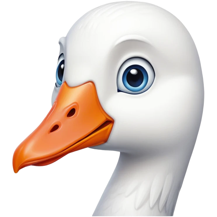 white goose with orange beak and blue eyes emoji
