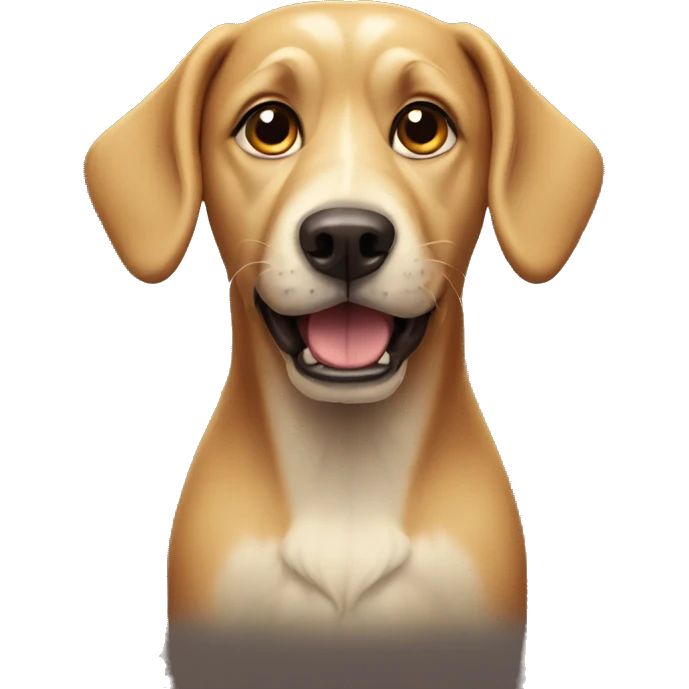 Dog wearing a horror emoji