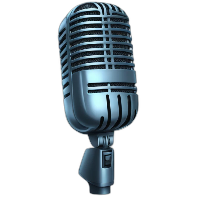 Humanoid looking microphone holding a mic emoji
