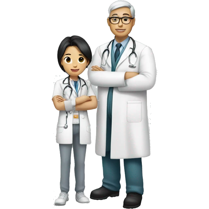 asian doctor with western (white) doctor emoji