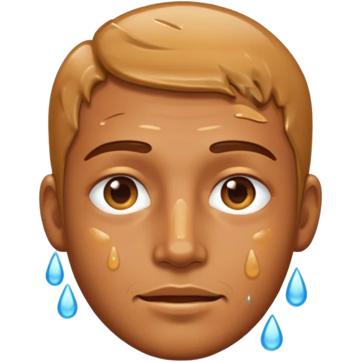 Guy face glazed by cum emoji