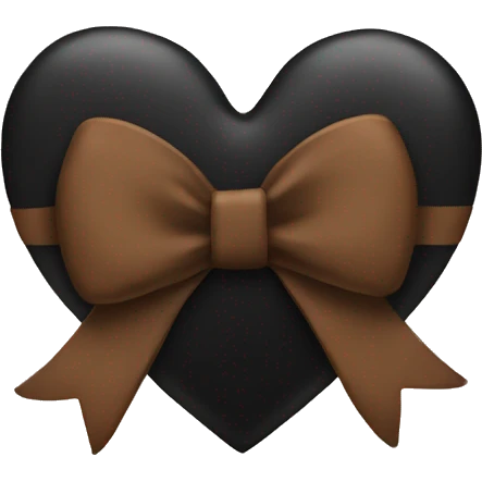 black heart with brown bow emoji
