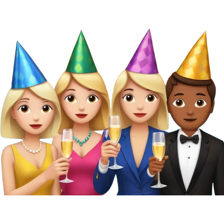 party, alarm clock, sunset emoji