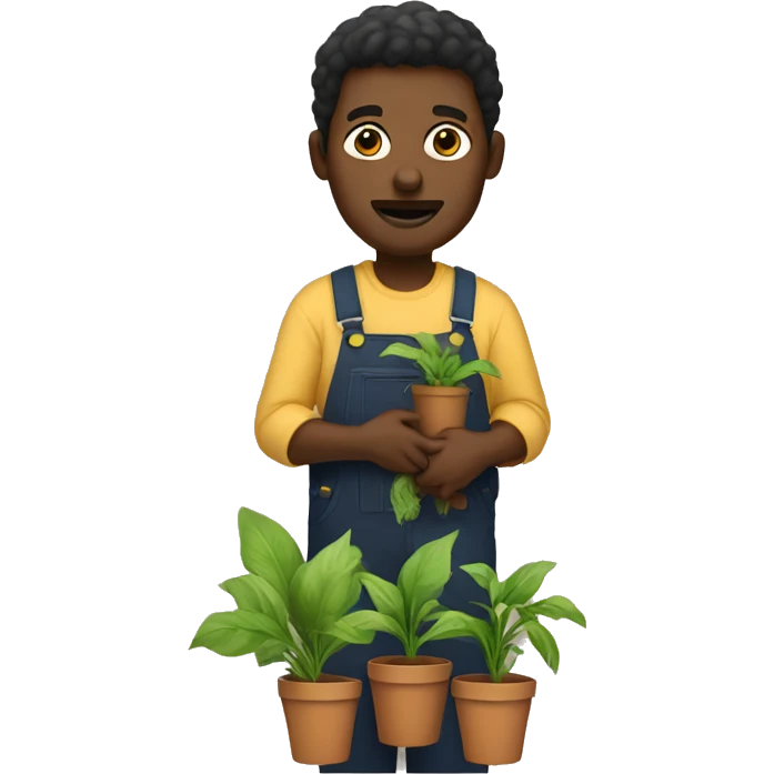black farmer with plants emoji