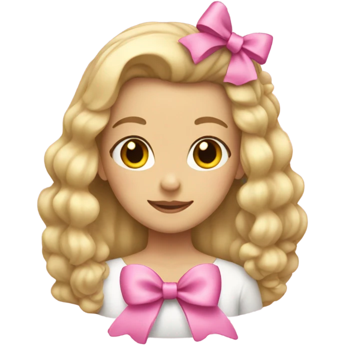 Blonde girl with two pink bows in her hair emoji