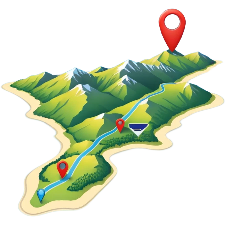 gps pin locaters on a wider range of map - buller nz emoji