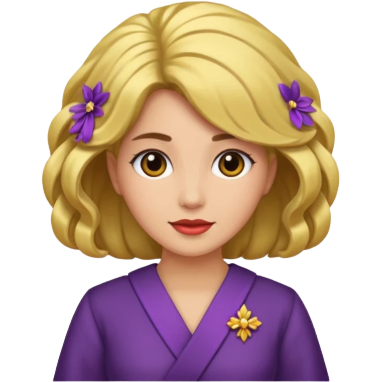 mujer con el pelo recogido para ceremonia emoji
