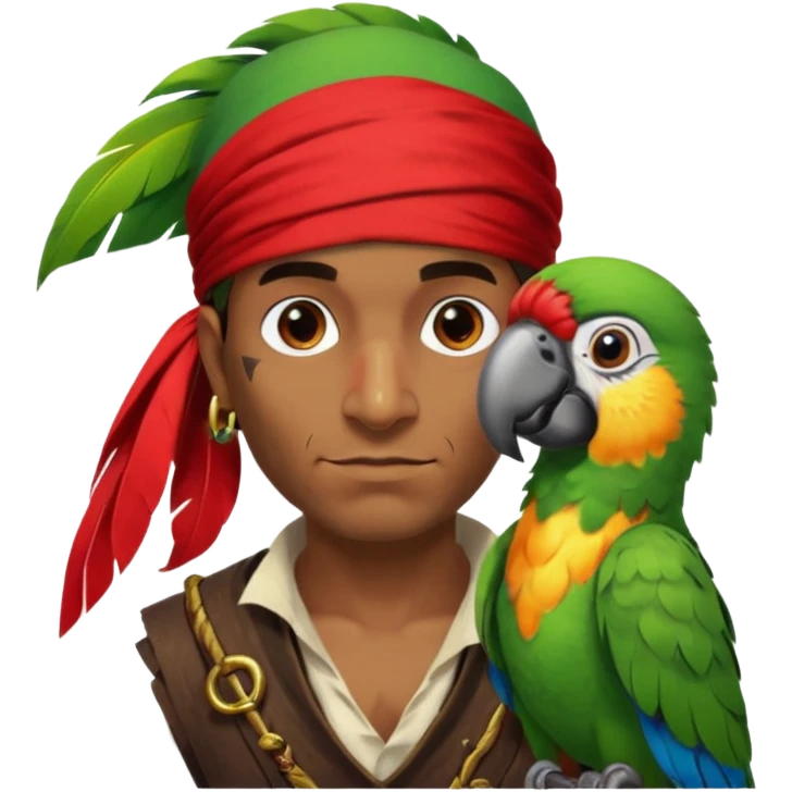 pirate and parrot emoji