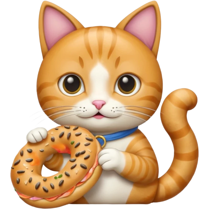 cat holding bagel emoji