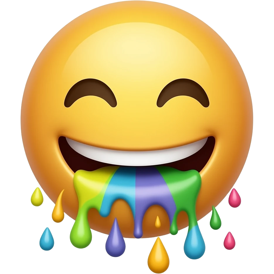 emoji with paint pouring out of it emoji