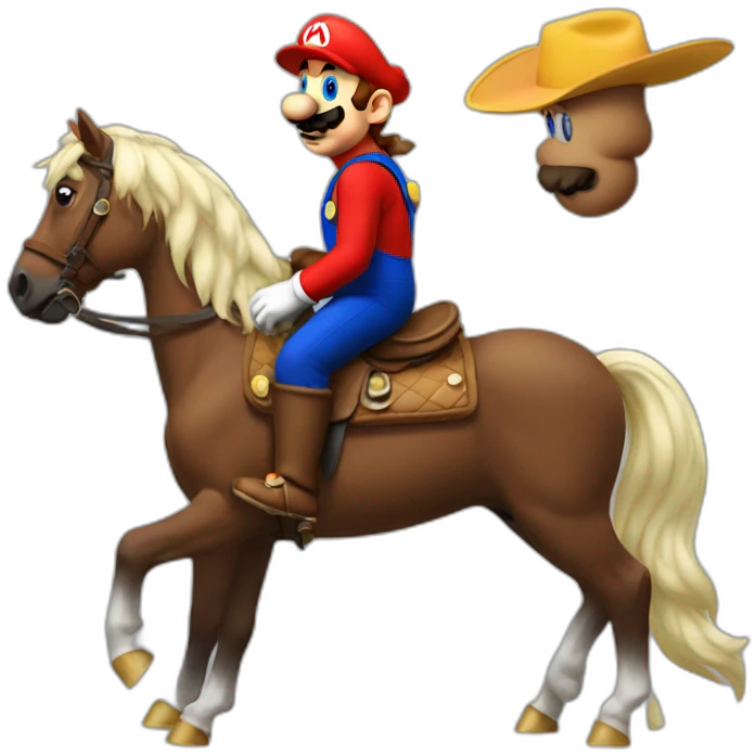 Mario qui fait du cheval emoji