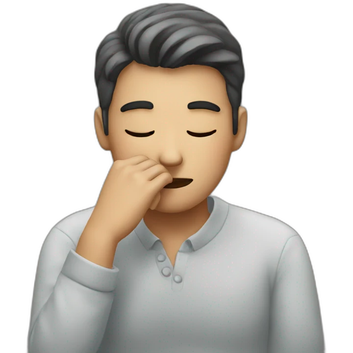 person thinking with hands on chin emoji