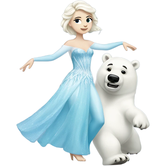 ice princess with a polar bear dancing  emoji