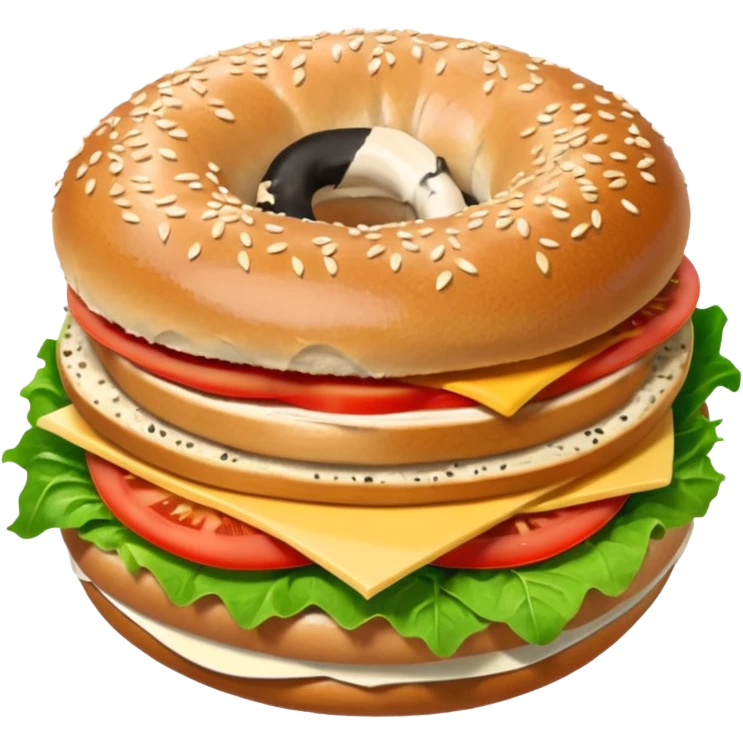 Bagel Sandwich in 5–20° gentle bird’s-eye angle emoji