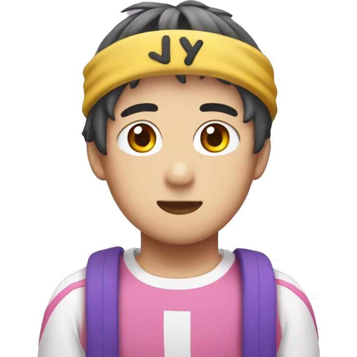 Jin from BTS wearing wootteo headband  emoji