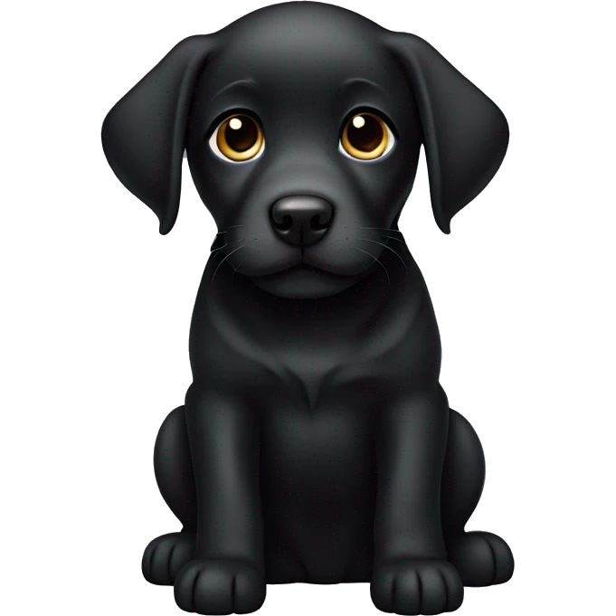 Black Labrador puppy standing emoji