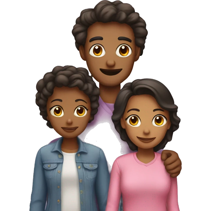 Mom dad and two daughters  emoji