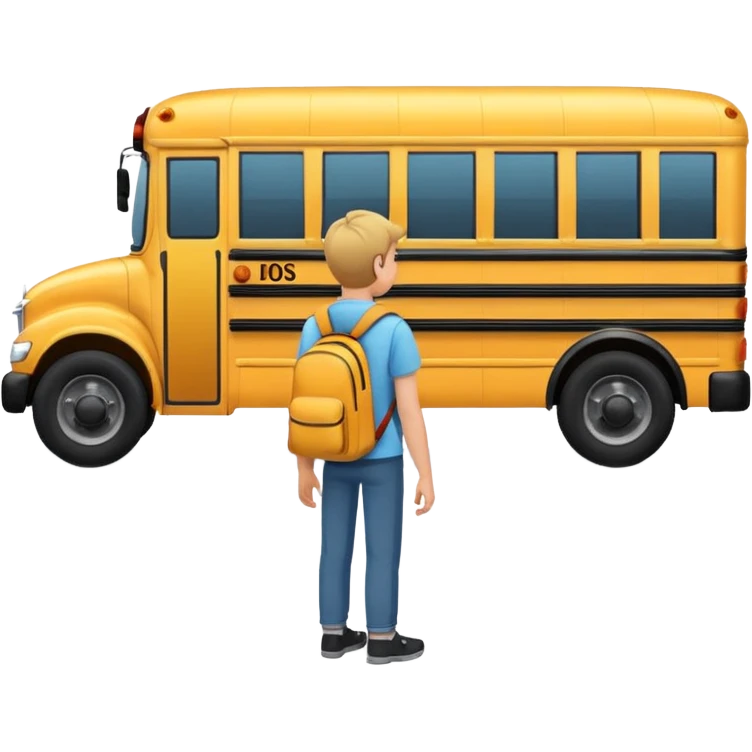Standing in a queue at the school bus🚍 emoji