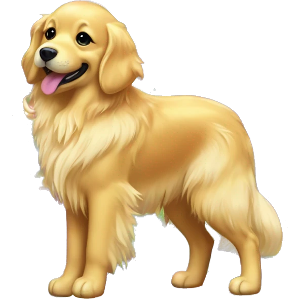 rainbow fur, glitter fur, colorful, bright, lisa frank, golden retriever  emoji
