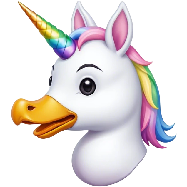 un pato en forma de perro y cuerno de unicornio emoji