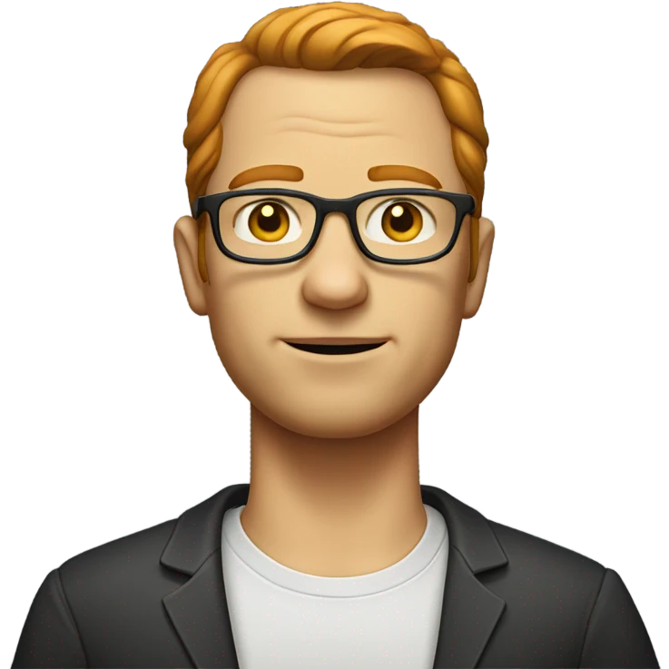 white man, receding ginger hair, sideburns, glasses emoji