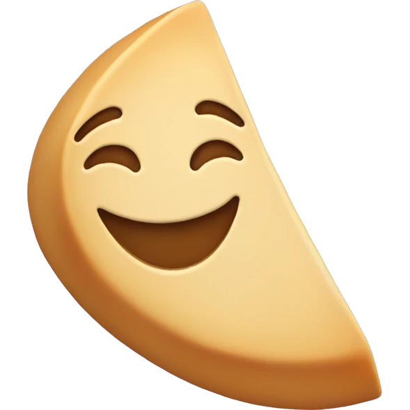 Smiling fortune cookie emoji