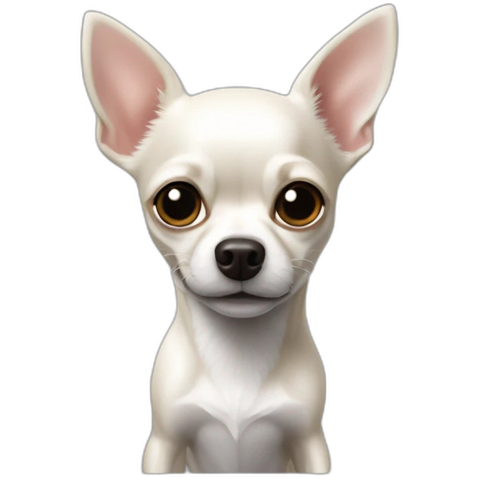 Chihuahua blanc et noir poilu  emoji