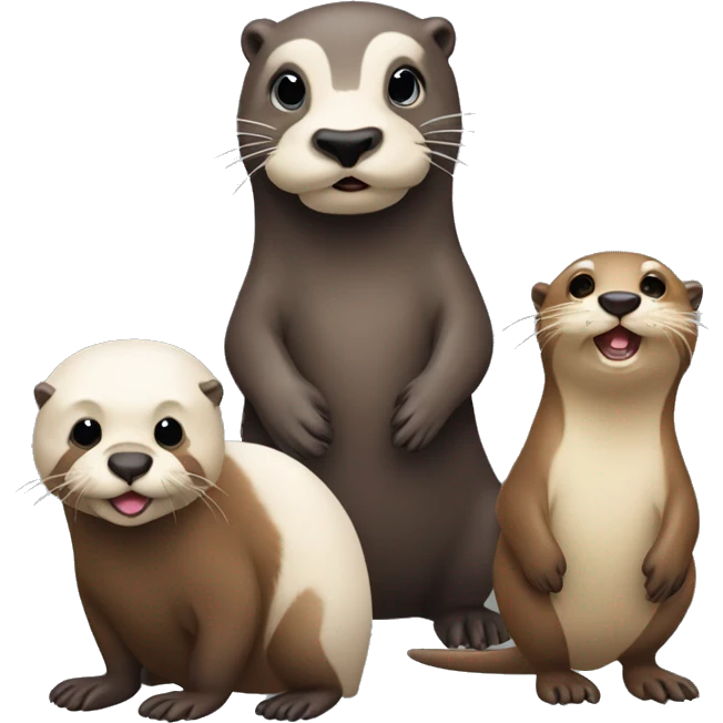 Drei Tiere Otter, Eule, Schaf  emoji
