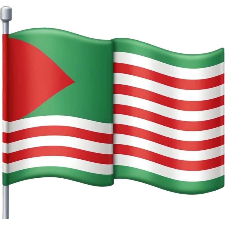 I want a green flag on one side, red in the middle, and white between the green and red. emoji