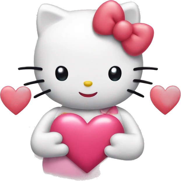 hellokitty with heart emoji