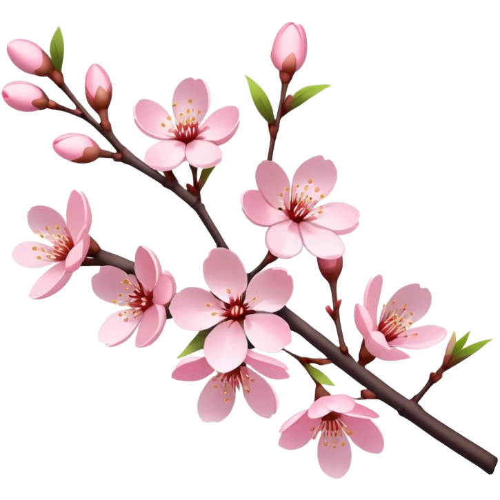 Delicate cherry blossom branch with pink flowers emoji