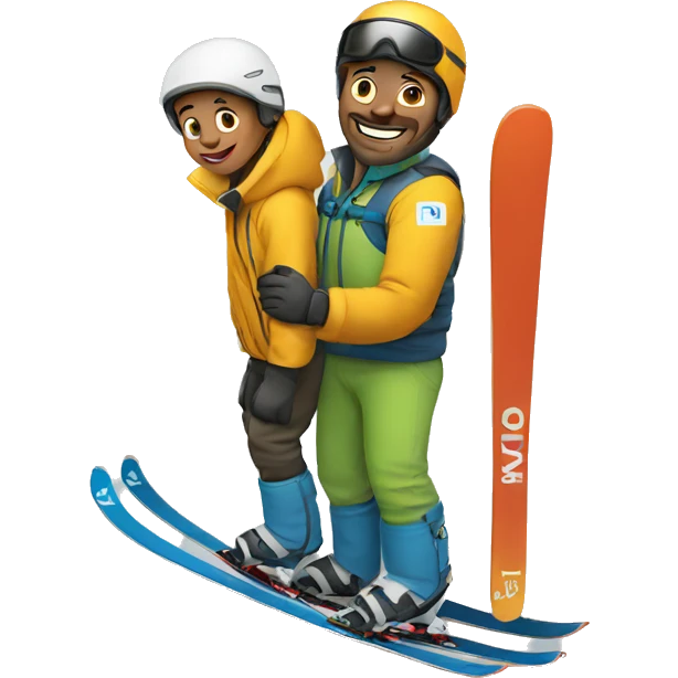 father and son expert skiers emoji