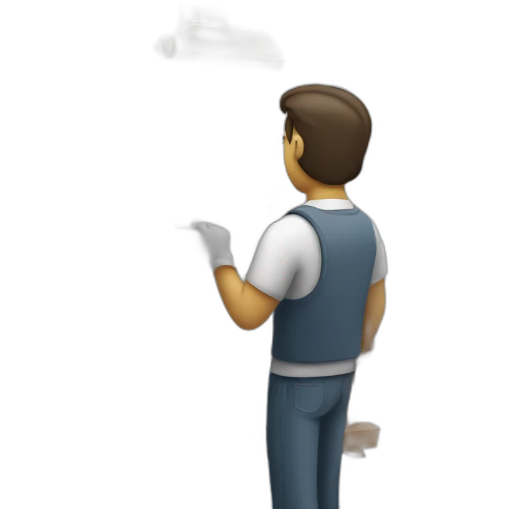 Man writing on a marker board emoji