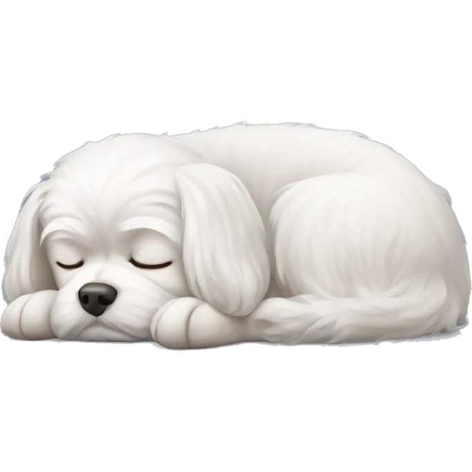 Sleeping Maltese dog emoji