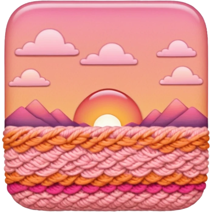 crochet single stitch (it has a color like a peach-pinky sunset) emoji