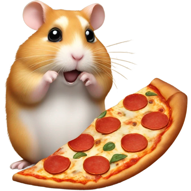 Hamster with peperoni pizza  emoji