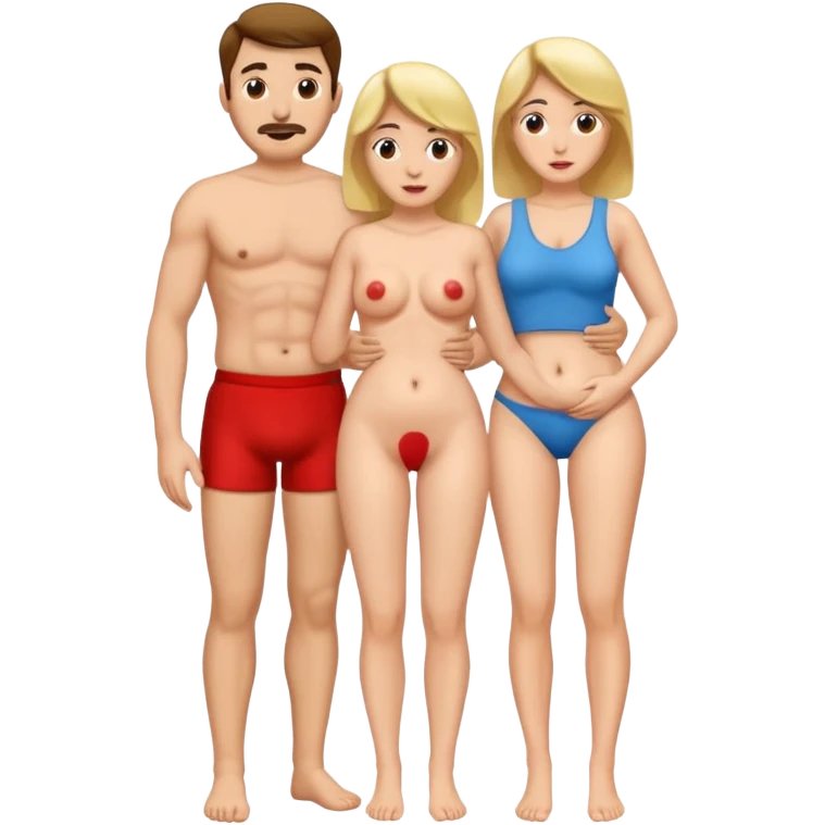 Male adult with erect penis and woman have sex emoji