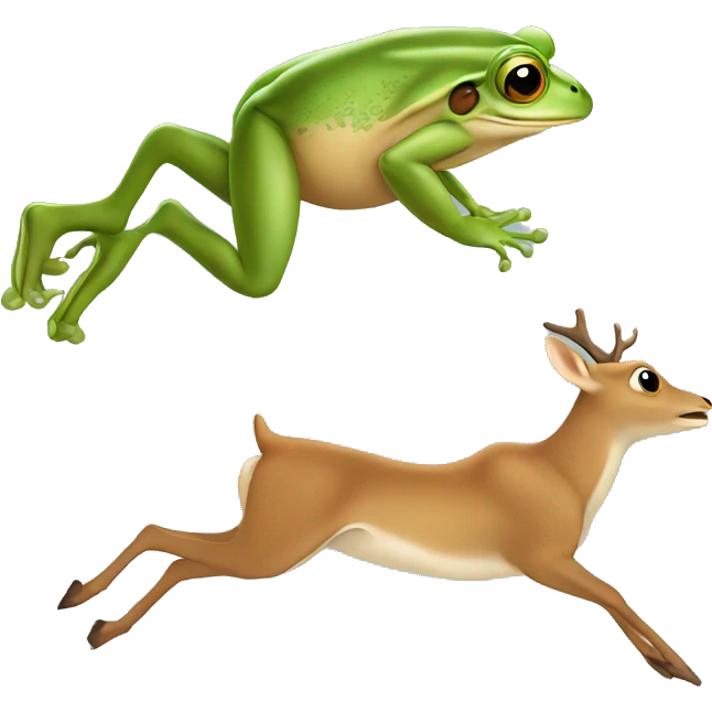frog jumping a deer emoji