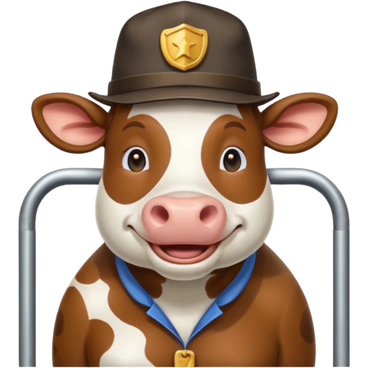 toll booth manned by a cow emoji