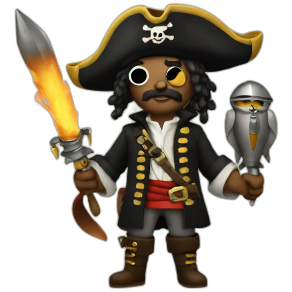 Pirate with rocket emoji