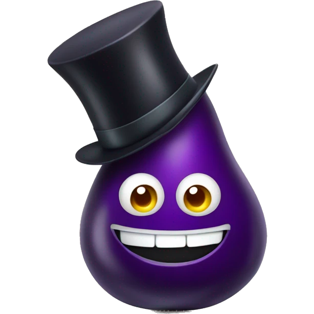 eggplant with top hat emoji